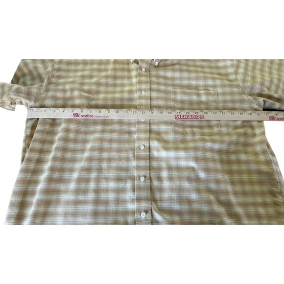 Studio Bill Blass Button Up Shirt Men's XXL 2XL Golden Brown Short Sleeve READ - Picture 5 of 7